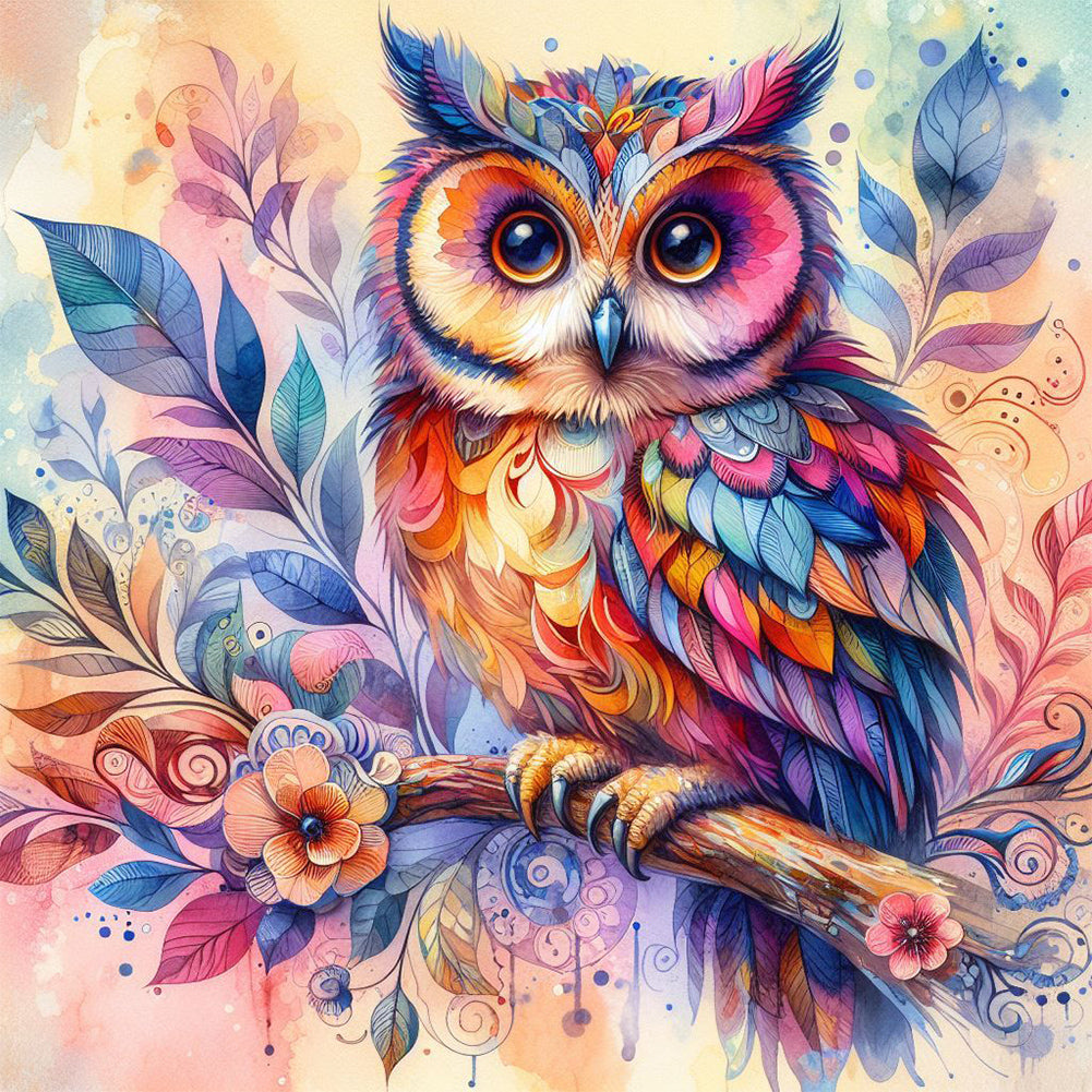 Owl - Full Round Drill Diamond Painting 30*30CM