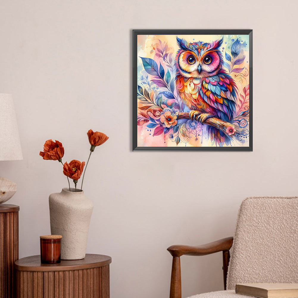 Owl - Full Round Drill Diamond Painting 30*30CM