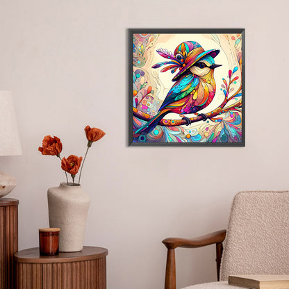 Hat Bird - Full Round Drill Diamond Painting 30*30CM