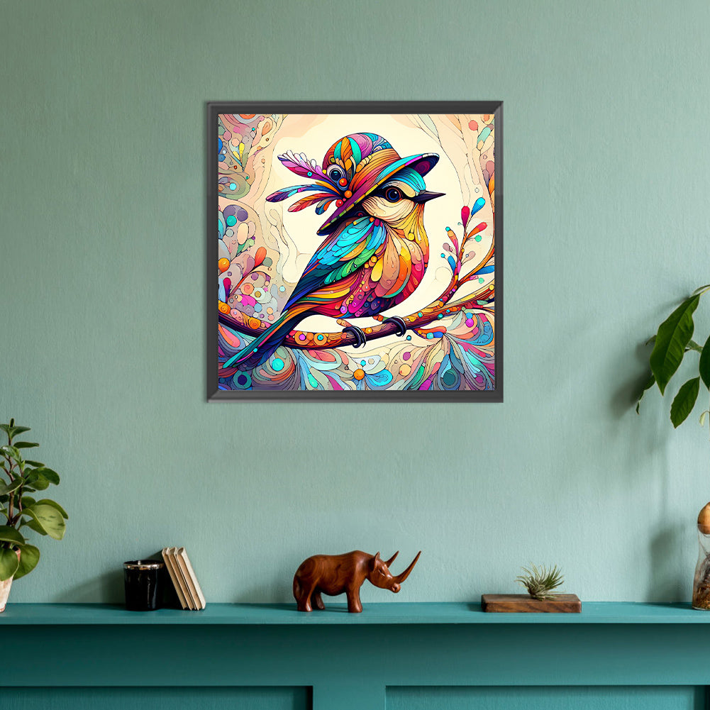 Hat Bird - Full Round Drill Diamond Painting 30*30CM