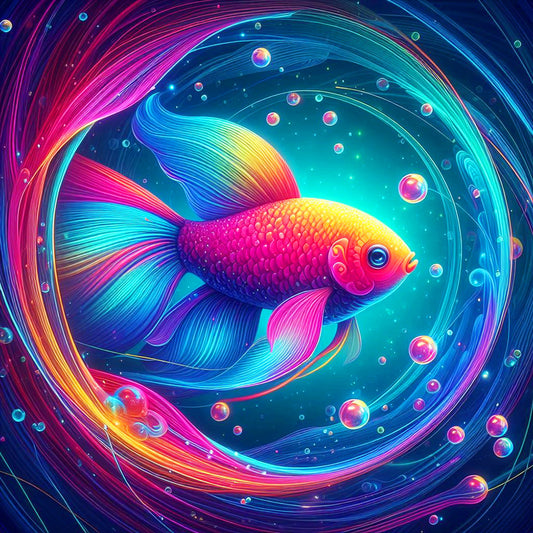 Atmosphere Goldfish - Full Round Drill Diamond Painting 30*30CM