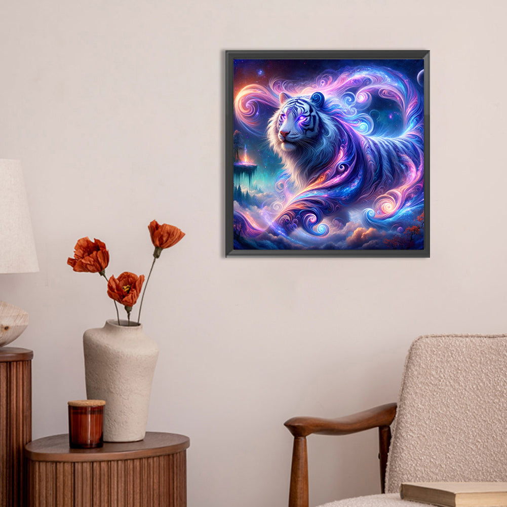 Atmosphere Purple Tiger - Full Round Drill Diamond Painting 30*30CM