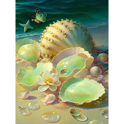 Fantasy Green Shell - Full Round Drill Diamond Painting 30*40CM