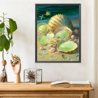 Fantasy Green Shell - Full Round Drill Diamond Painting 30*40CM