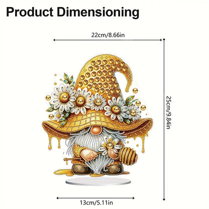 Special Shape Cute Gnome 5D DIY Table Top Diamond Painting Ornament Kits (Bee)