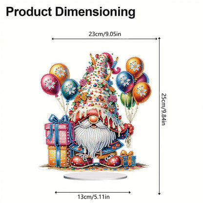 Special Shape Cute Gnome 5D DIY Table Top Diamond Painting Ornament Kits (Cake)