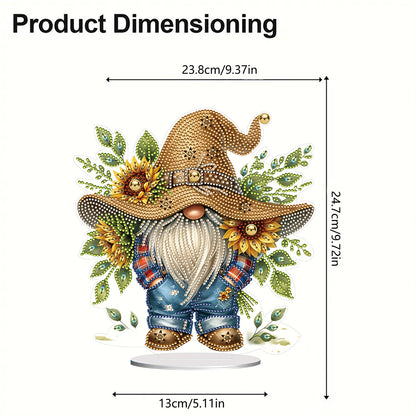 Special Shape Cute Gnome 5D DIY Table Top Diamond Painting Kit (Small Sunflower)