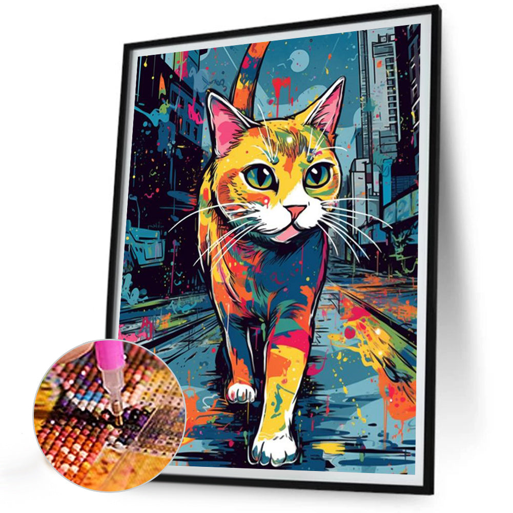 Spray Paint World Cats - Full Round Drill Diamond Painting 30*40CM