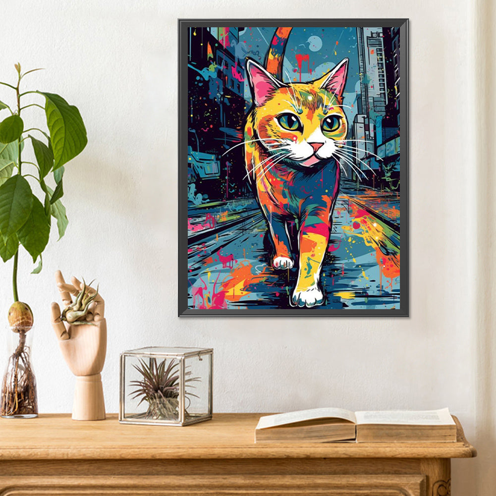 Spray Paint World Cats - Full Round Drill Diamond Painting 30*40CM