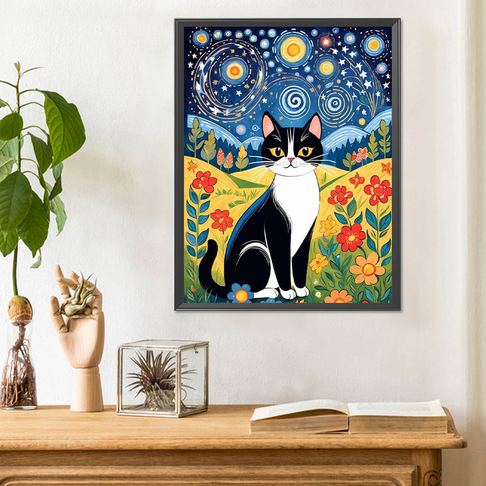 Fairy Tale Style Cat - Full Round Drill Diamond Painting 30*40CM