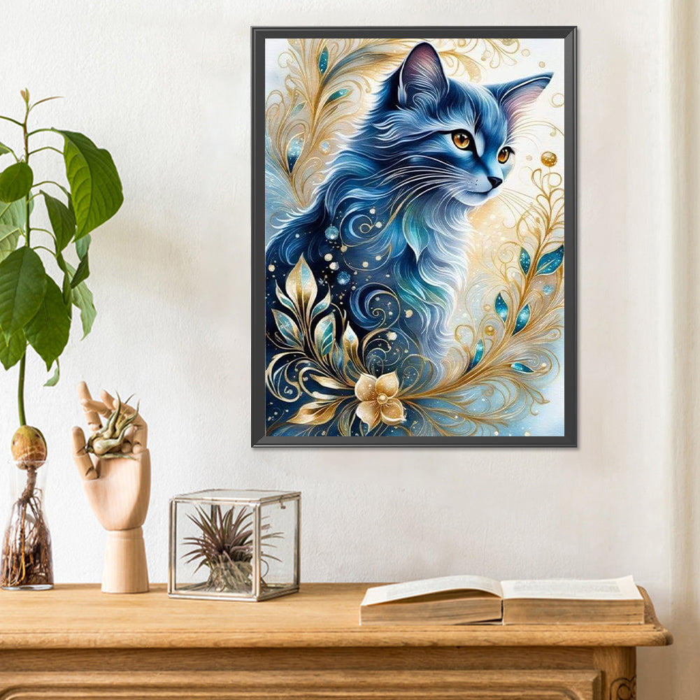 Elegant Cat - Full Round Drill Diamond Painting 30*40CM