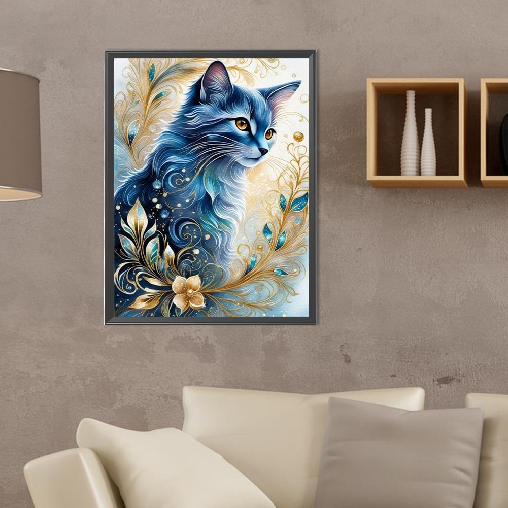 Elegant Cat - Full Round Drill Diamond Painting 30*40CM