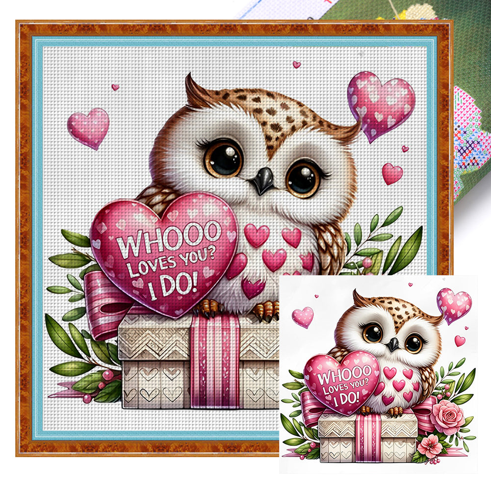 Love Owl - 11CT Stamped Cross Stitch 40*40CM