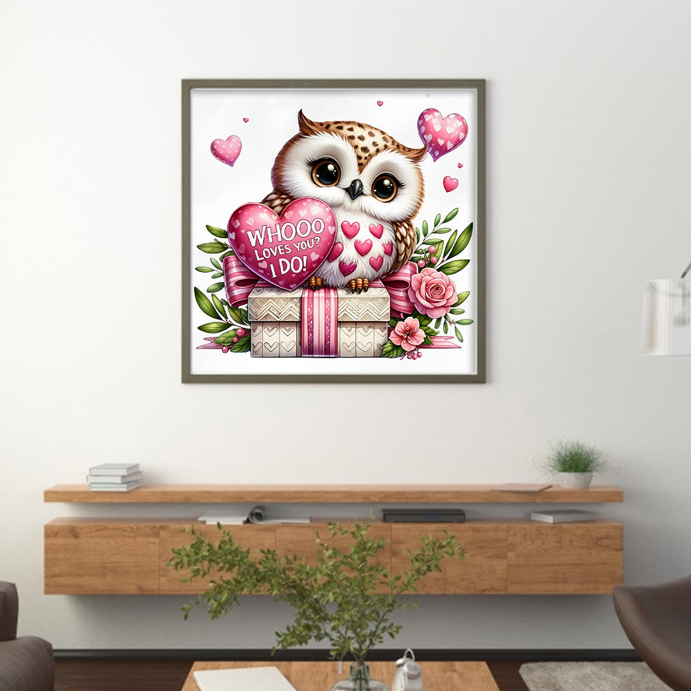 Love Owl - 11CT Stamped Cross Stitch 40*40CM