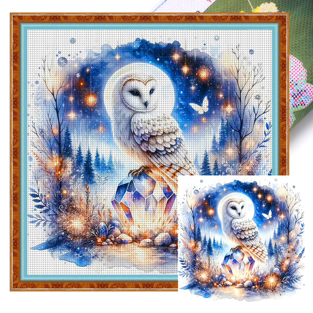 Owl At Night - 11CT Stamped Cross Stitch 40*40CM