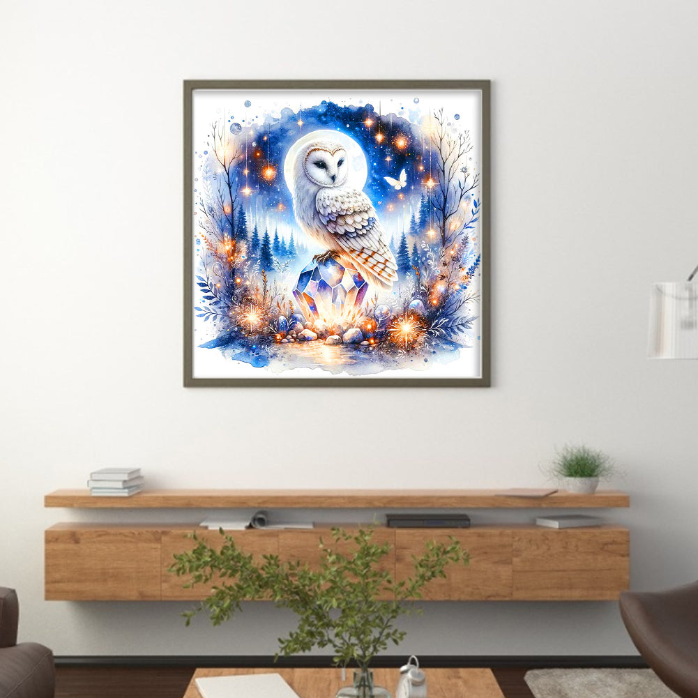 Owl At Night - 11CT Stamped Cross Stitch 40*40CM