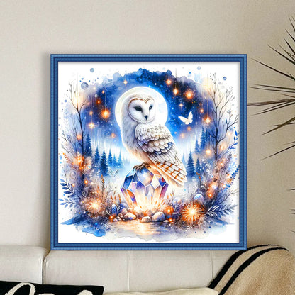 Owl At Night - 11CT Stamped Cross Stitch 40*40CM