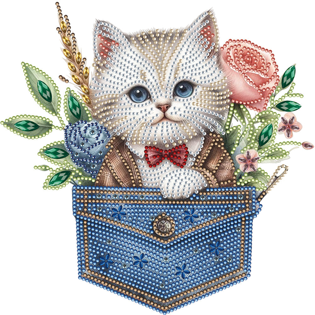 Cat In Pocket - Special Shaped Drill Diamond Painting 30*30CM