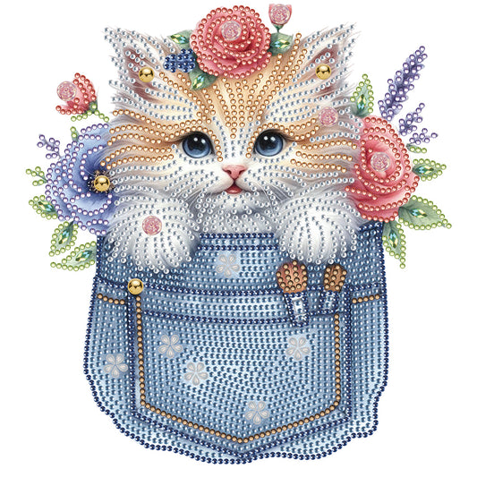 Cat In Pocket - Special Shaped Drill Diamond Painting 30*30CM