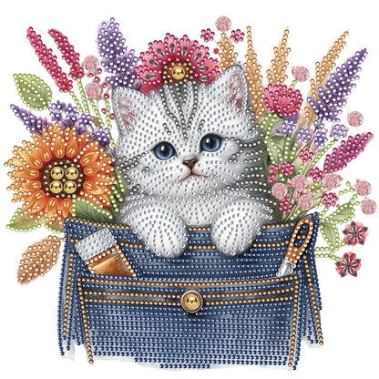 Cat In Pocket - Special Shaped Drill Diamond Painting 30*30CM