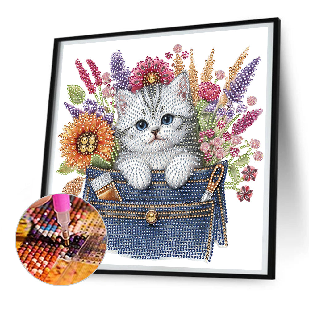 Cat In Pocket - Special Shaped Drill Diamond Painting 30*30CM