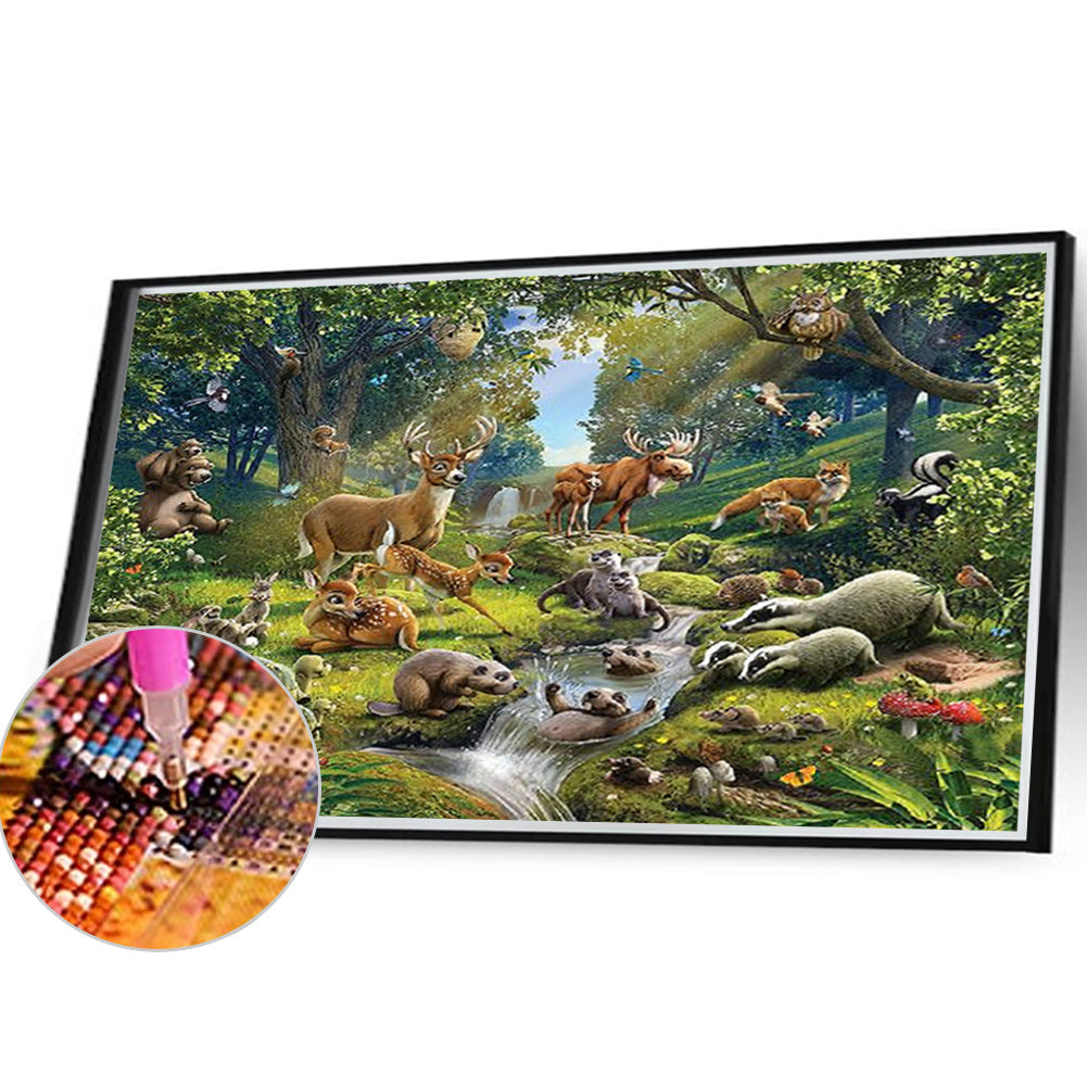 Forest Animals - Full Square Drill Diamond Painting 40*30CM