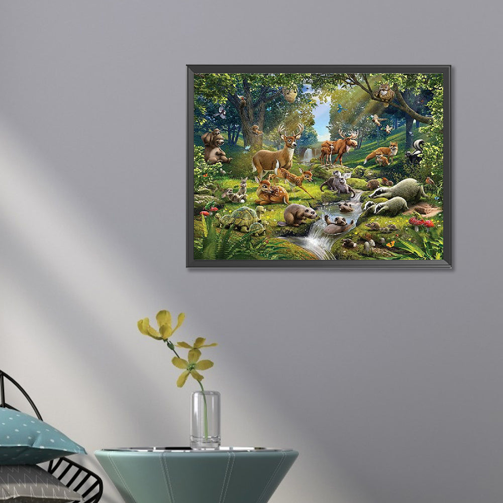 Forest Animals - Full Square Drill Diamond Painting 40*30CM