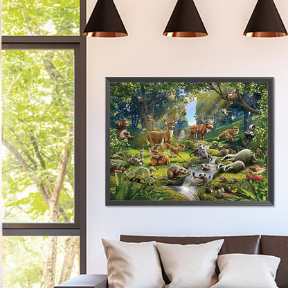 Forest Animals - Full Square Drill Diamond Painting 40*30CM