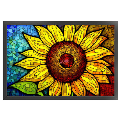 Glass Painting - Sunflower - 11CT Stamped Cross Stitch 60*40CM