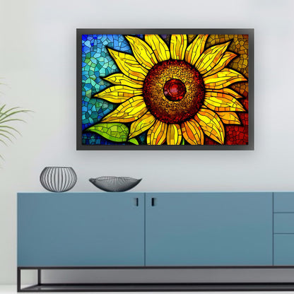 Glass Painting - Sunflower - 11CT Stamped Cross Stitch 60*40CM