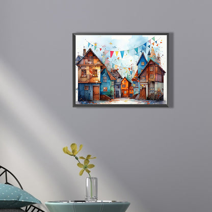 Colorful House - Full Square Drill Diamond Painting 40*30CM