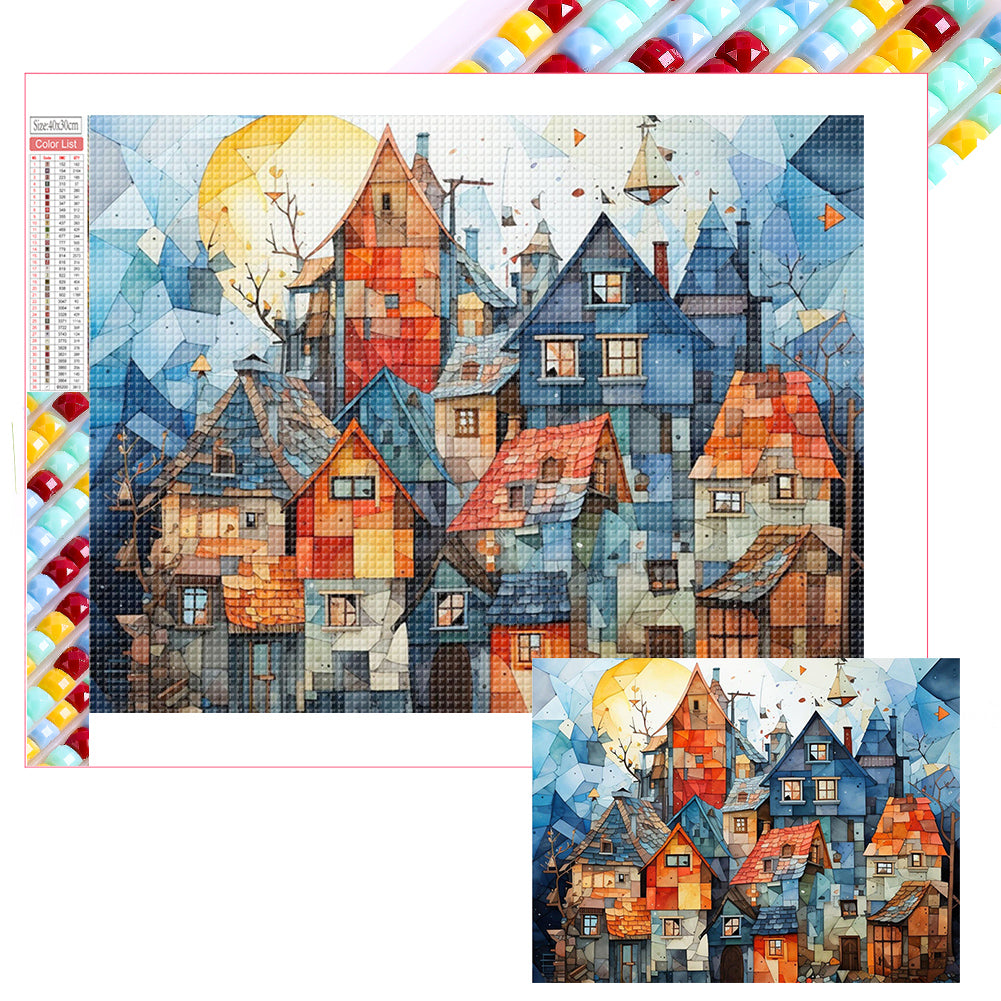 Colorful House - Full Square Drill Diamond Painting 40*30CM