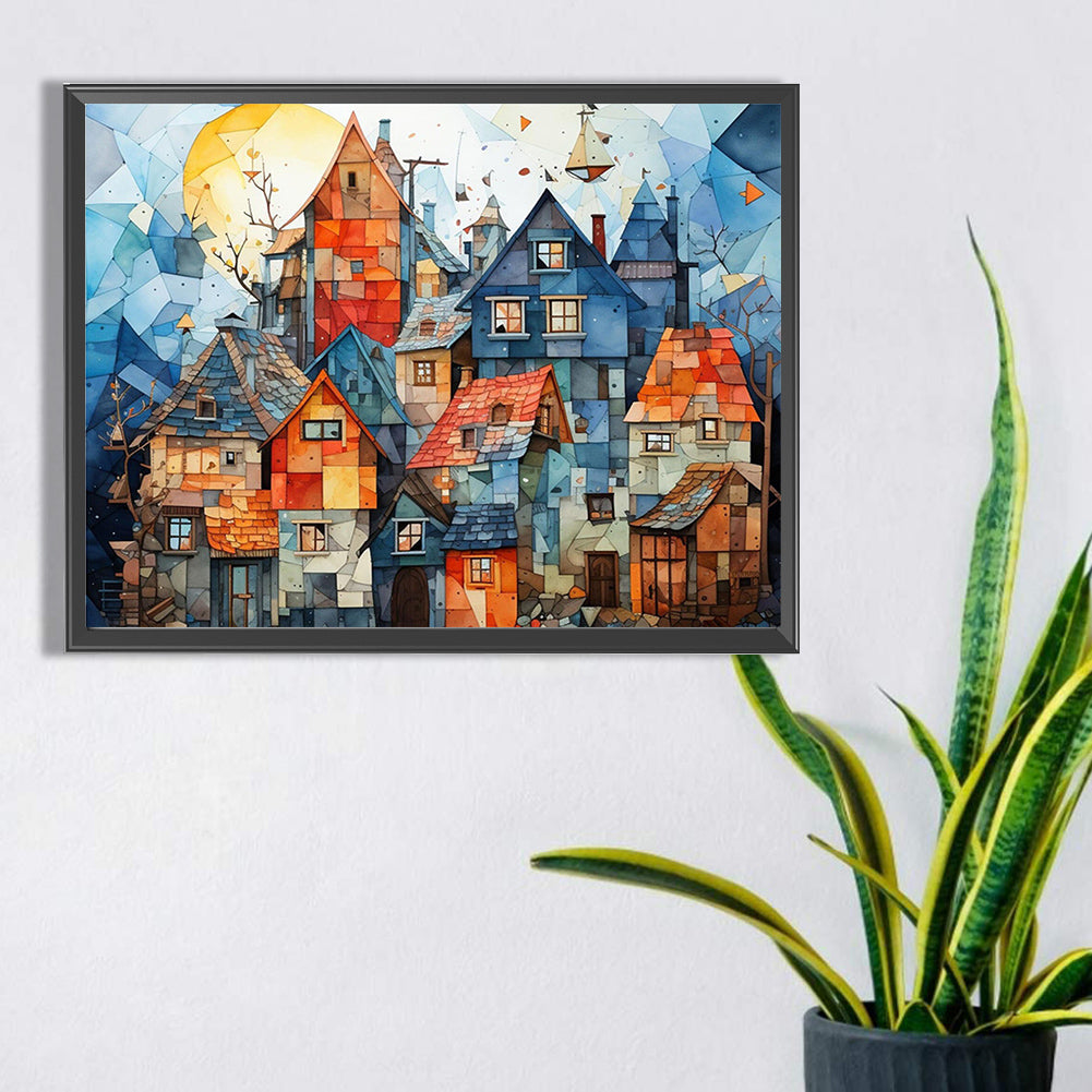 Colorful House - Full Square Drill Diamond Painting 40*30CM