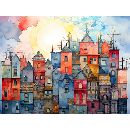 Colorful House - Full Square Drill Diamond Painting 40*30CM