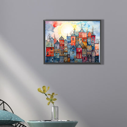 Colorful House - Full Square Drill Diamond Painting 40*30CM