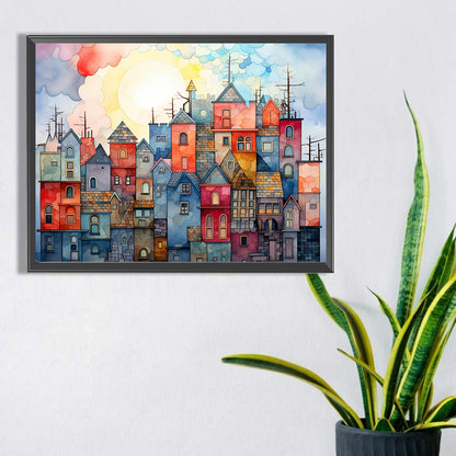 Colorful House - Full Square Drill Diamond Painting 40*30CM