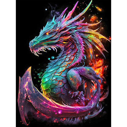 Colorful Dragon - Full Round Drill Diamond Painting 30*40CM