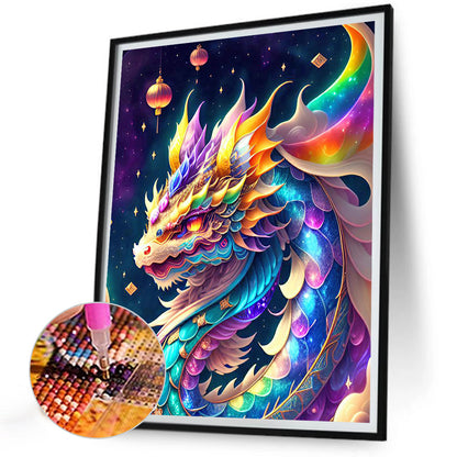 Starry Sky Colorful Dragon - Full Round Drill Diamond Painting 30*40CM