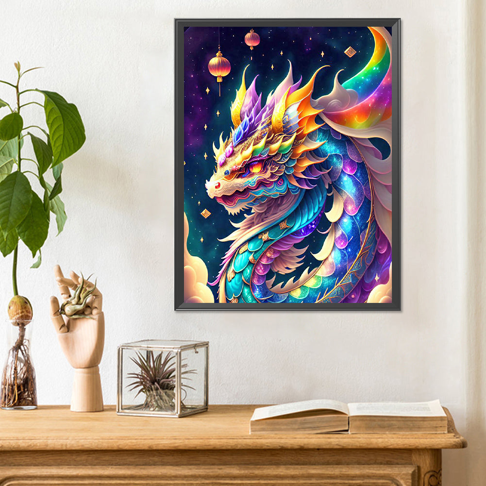 Starry Sky Colorful Dragon - Full Round Drill Diamond Painting 30*40CM