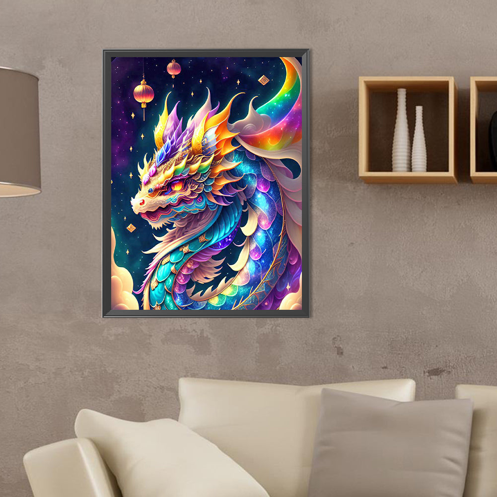 Starry Sky Colorful Dragon - Full Round Drill Diamond Painting 30*40CM