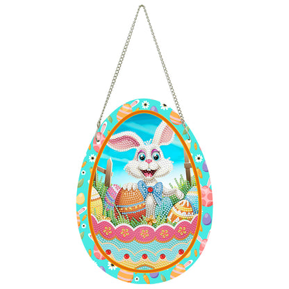 Special Shaped Cute Rabbit Diamond Painting Suncatcher Cute with Light (White)