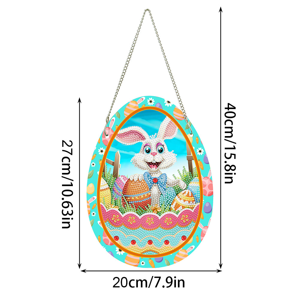 Special Shaped Cute Rabbit Diamond Painting Suncatcher Cute with Light (White)