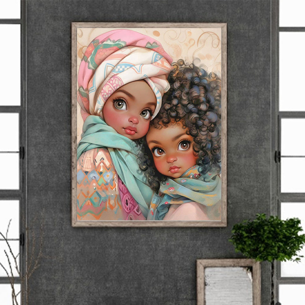 Black Sisters - Full Round Drill Diamond Painting 30*40CM