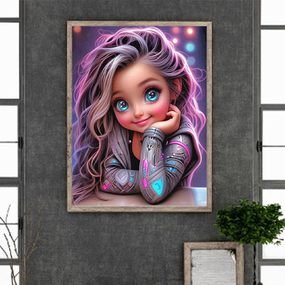 Cool Little Girl - Full Round Drill Diamond Painting 30*40CM