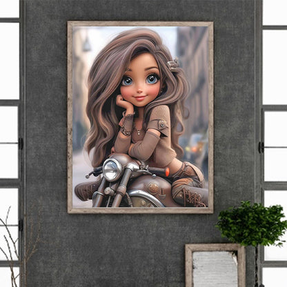 Cool Little Girl - Full Round Drill Diamond Painting 30*40CM