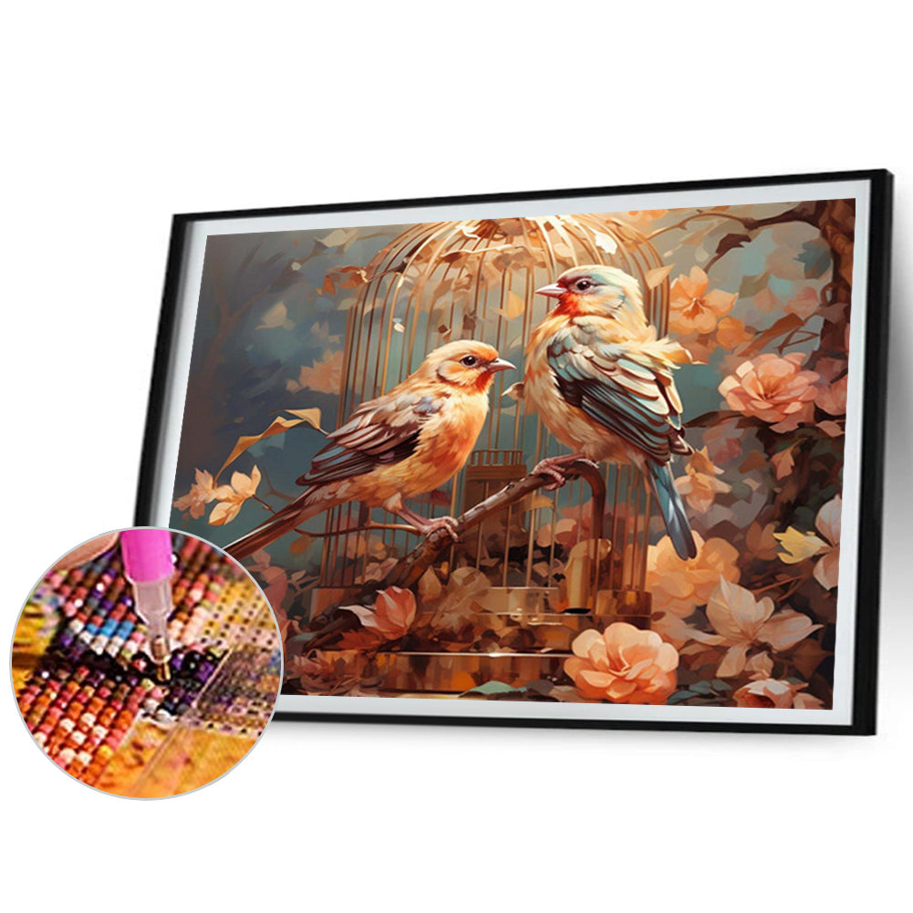 Bird On Branch - Full Square Drill Diamond Painting 50*40CM