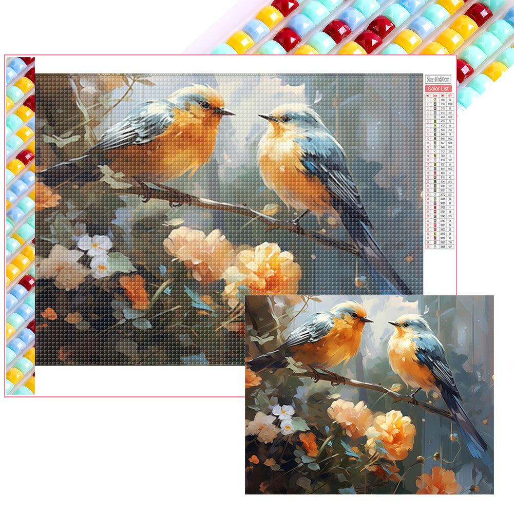Bird On Branch - Full Square Drill Diamond Painting 50*40CM