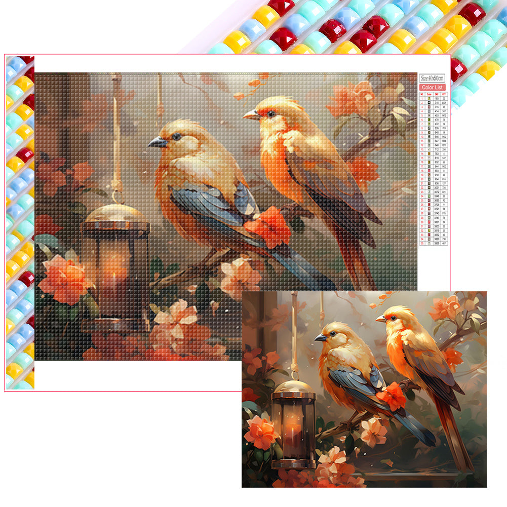 Bird On Branch - Full Square Drill Diamond Painting 50*40CM