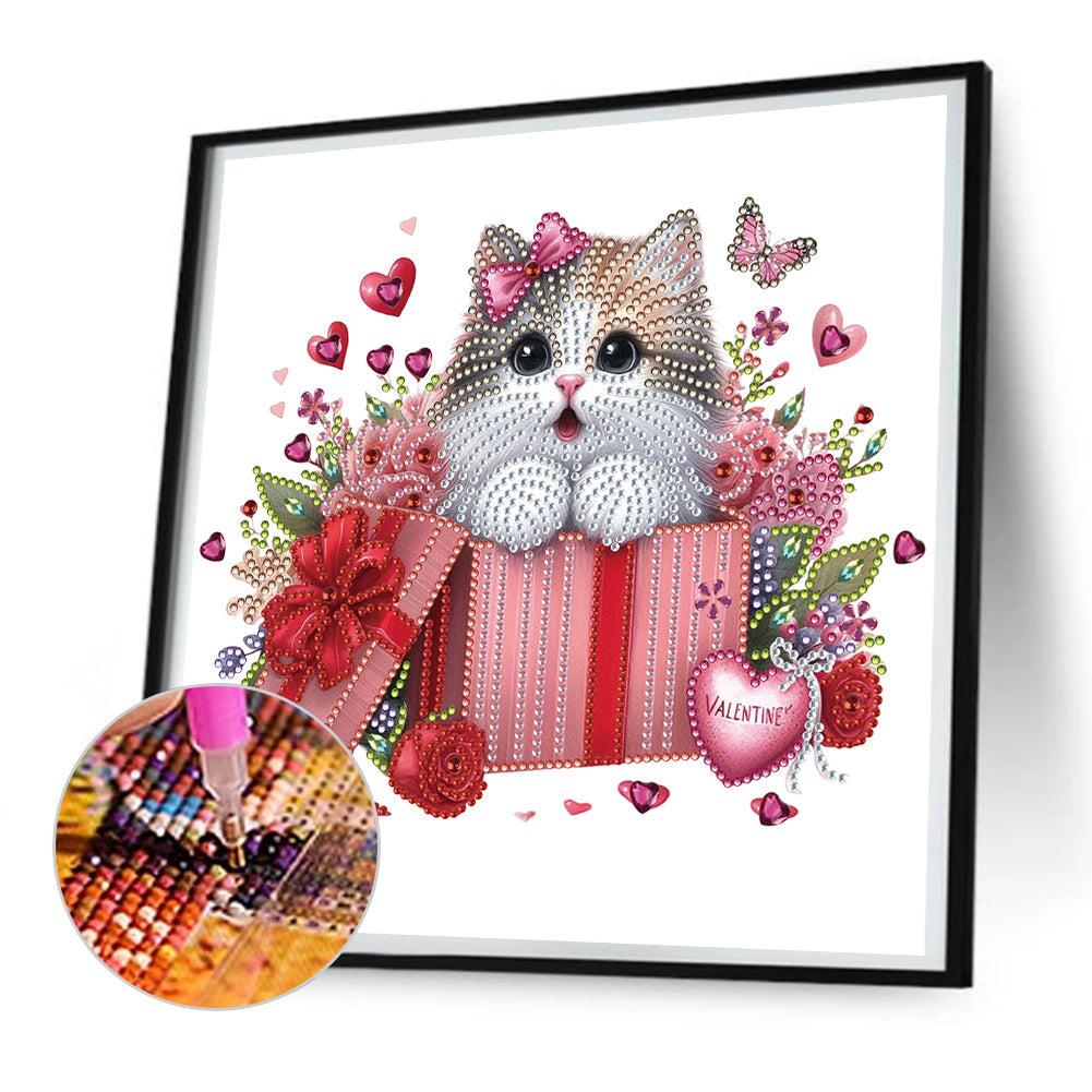 Surprised Cat - Special Shaped Drill Diamond Painting 30*30CM