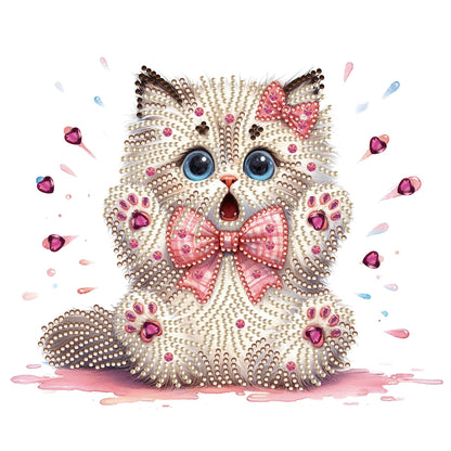 Surprised Cat - Special Shaped Drill Diamond Painting 30*30CM